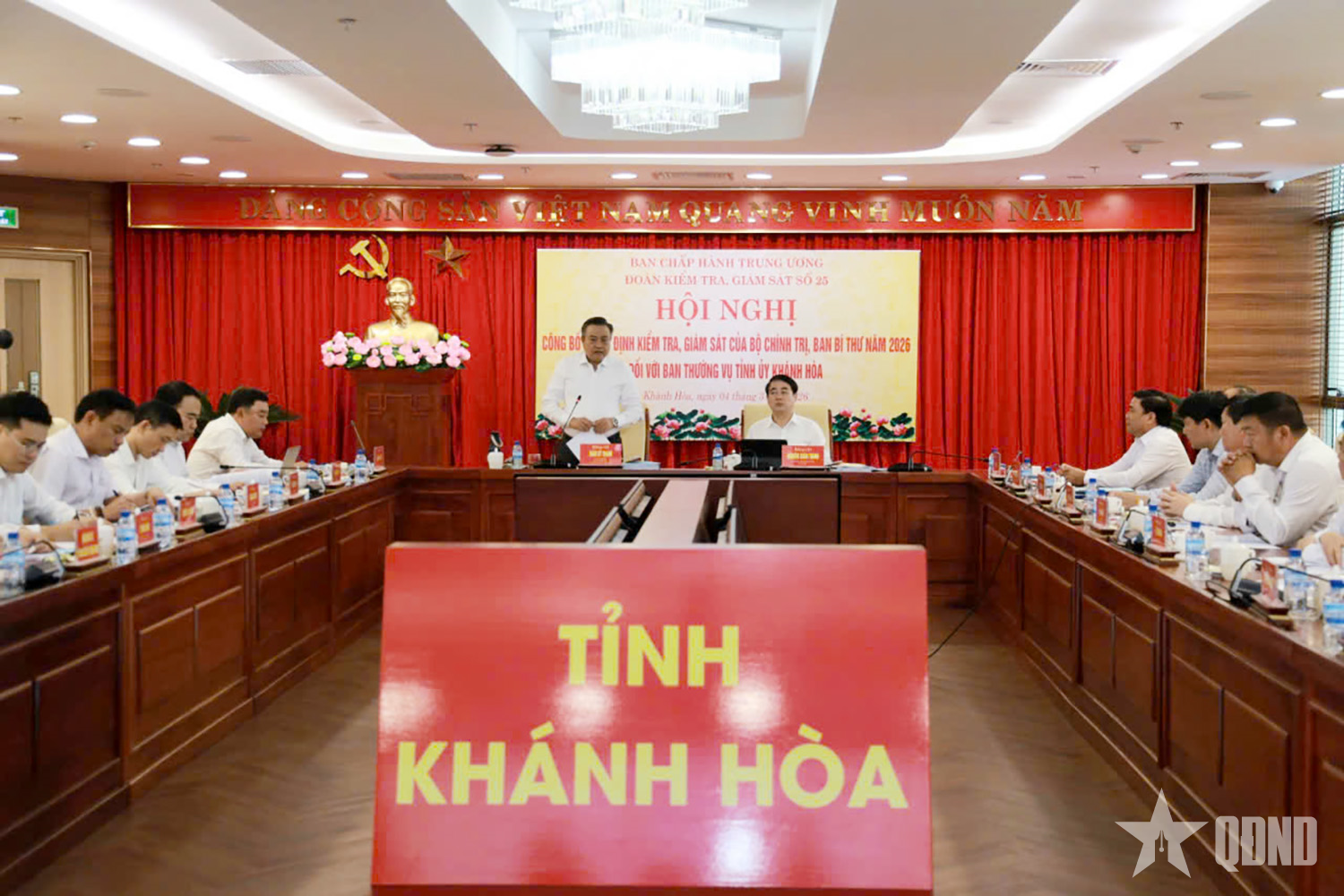 Công bố Quyết định kiểm tra, giám sát của Bộ Chính trị, Ban Bí thư tại tỉnh Khánh Hòa